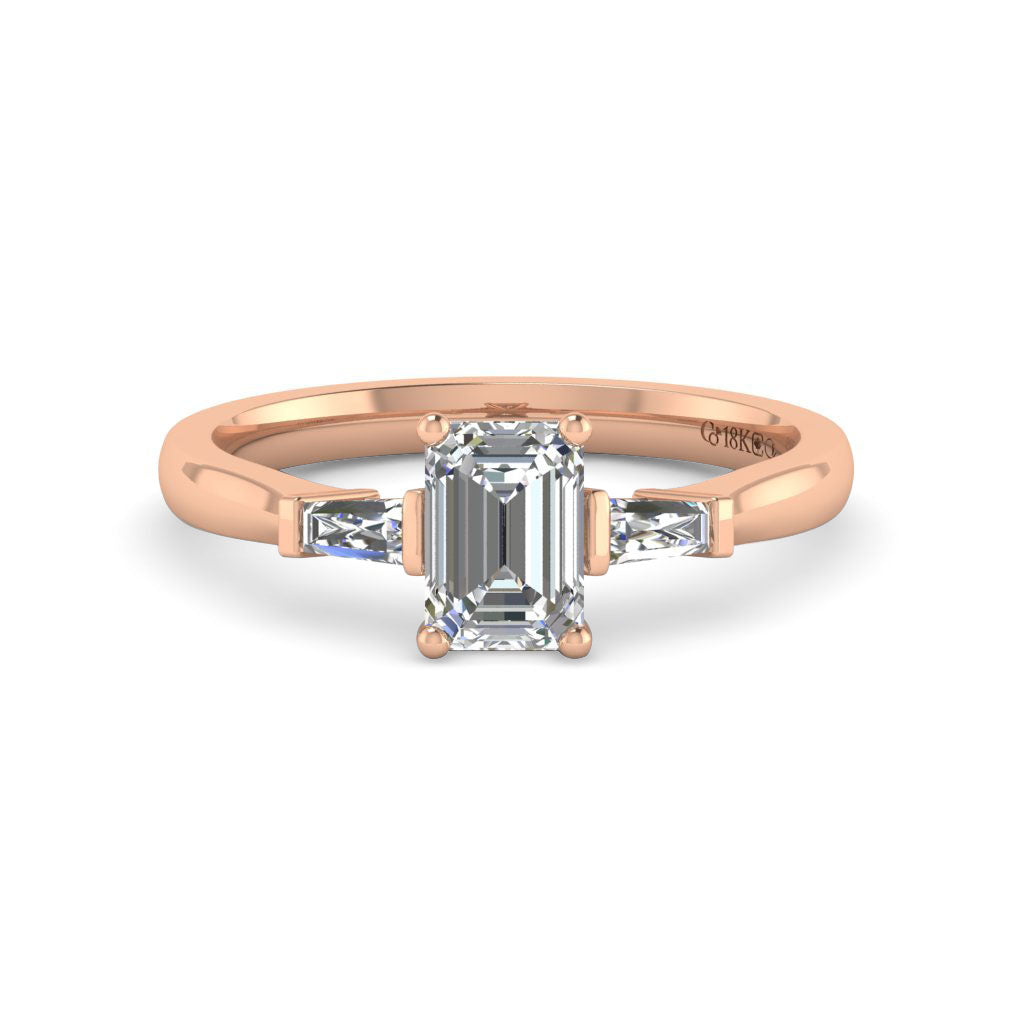 Ethical, Custom Ring-Emerald-Cut Vertical Deco Cathedral Ring | Toronto ...