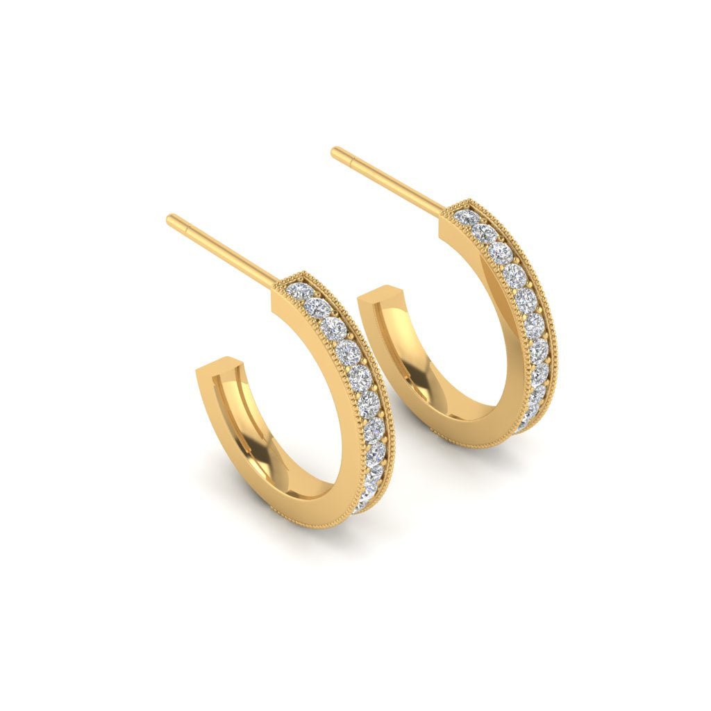 期間限定値下げ 530park Mini Micro Diamond Hoop EARRINGS-MINIHOOPS-18KY-Render
