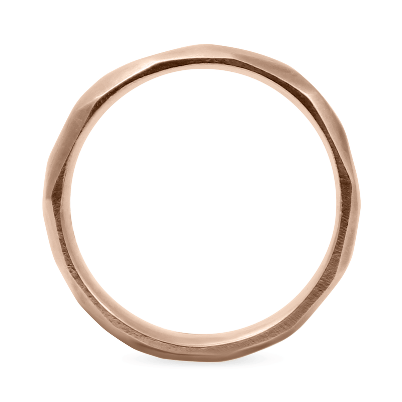 Rose/Pink Ethical Jewellery & Engagement Rings Toronto - Hand Carved Faceted Band - Fairtrade Jewellery Co.