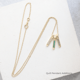 Ethical Jewellery & Engagement Rings Toronto - Sapphire (September) Quill Pendant in Yellow Gold - FTJCo Fine Jewellery & Goldsmiths