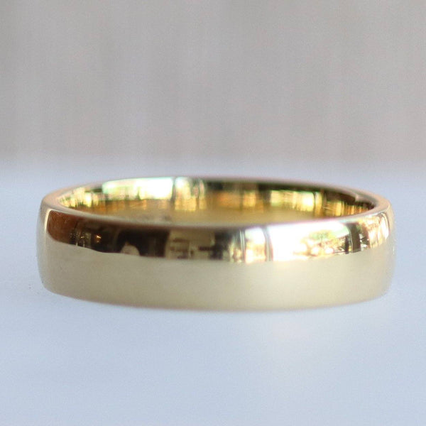 Ethical Jewellery & Engagement Rings Toronto - 5mm Low Dome Band in 18K Yellow Gold - Fairtrade Jewellery Co.