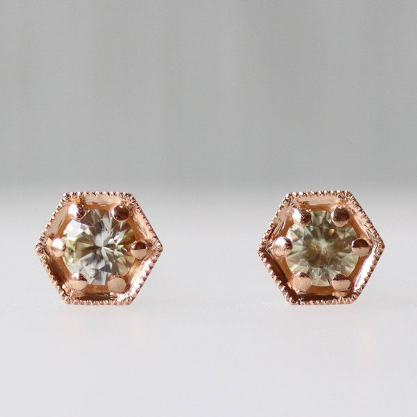 Ethical Jewellery & Engagement Rings Toronto - Hexa Studs in Rose Gold - FTJCo Fine Jewellery & Goldsmiths