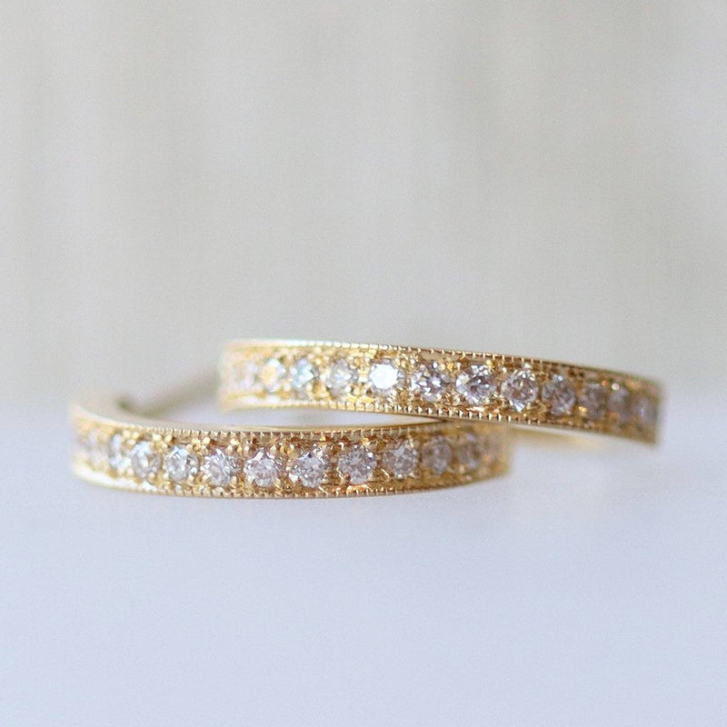 Ethical Jewellery & Engagement Rings Toronto - Mini Diamond Hoops in 18K Yellow Gold - FTJCo Fine Jewellery & Goldsmiths