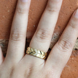 Ethical Jewellery & Engagement Rings Toronto - 7mm Flat Band with Chevrons and Pave - Fairtrade Jewellery Co.