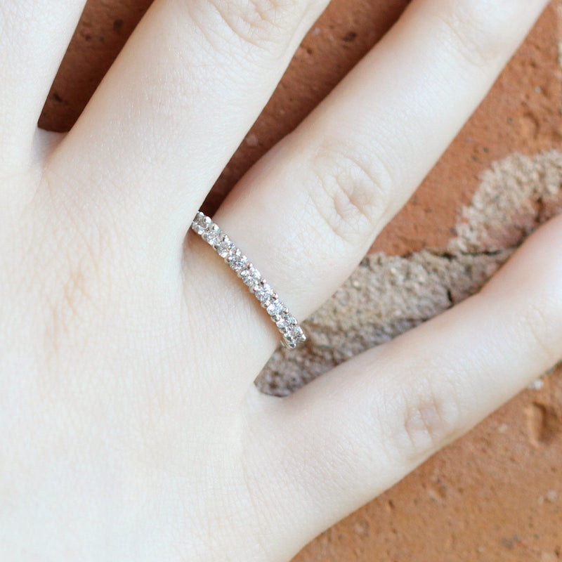 Ethical Jewellery & Engagement Rings Toronto - Shared Claw Platinum Diamond Eternity Band - Fairtrade Jewellery Co.