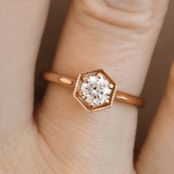 Ethical Jewellery & Engagement Rings Toronto - 0.51 ct H Round Diamond Hexa Solitaire in Rose Gold - FTJCo Fine Jewellery & Goldsmiths