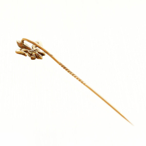 Ethical Jewellery & Engagement Rings Toronto - Antique Fleur de Lis Scarf Pin in 14K Gold - Fairtrade Jewellery Co.