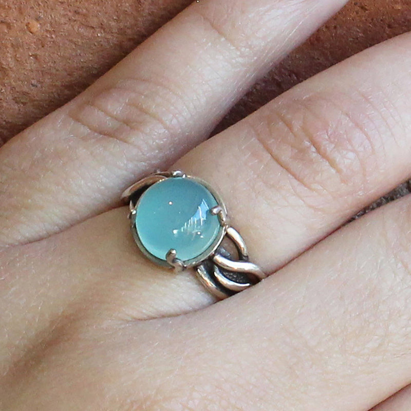 Ethical Jewellery & Engagement Rings Toronto - Silver & Chalcedony Jellyfish Ring - Fairtrade Jewellery Co.