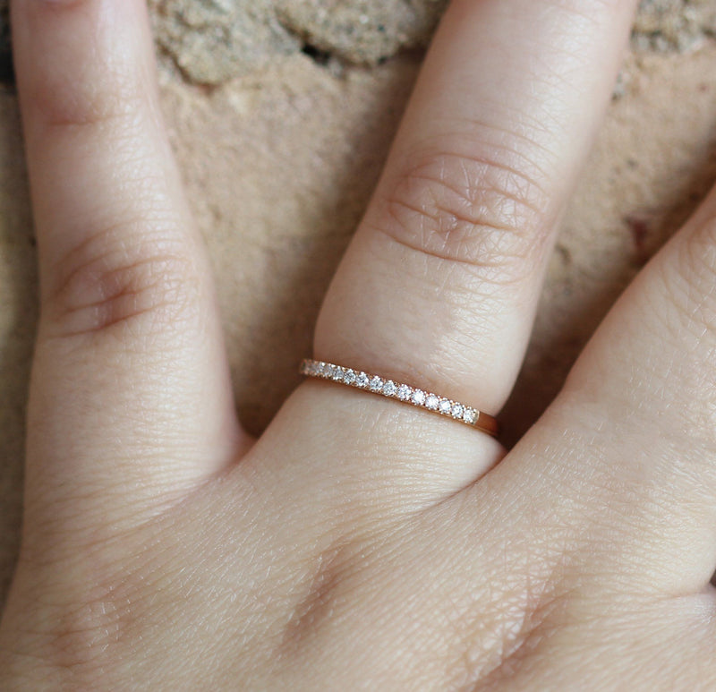 Ethical Jewellery & Engagement Rings Toronto - 1.5mm Diamond Stacker in 18K Rose Gold - Fairtrade Jewellery Co.