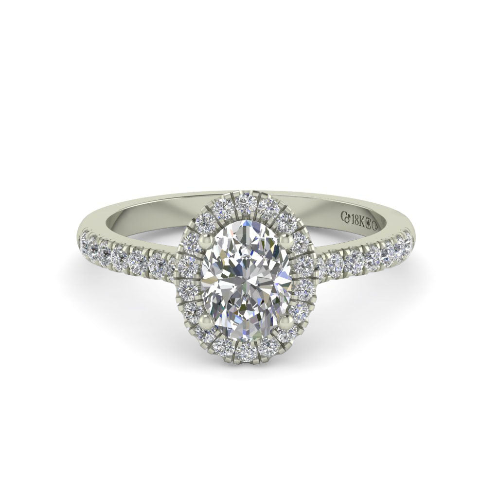 Ethical, Custom Ring-Oval Love Note Halo with Pave | Toronto, Canada ...