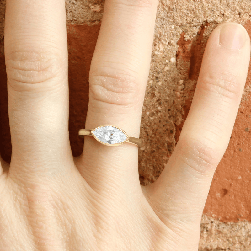 Yellow Ethical Jewellery & Engagement Rings Toronto - Eleonora Marquise Solitaire - Fairtrade Jewellery Co.