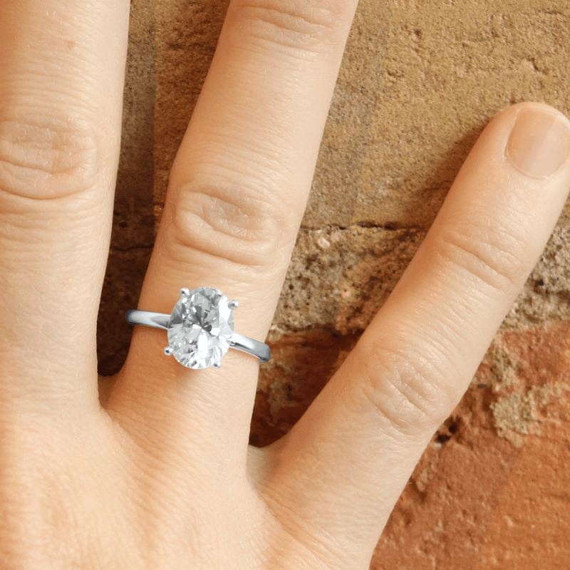 Platinum Ethical Jewellery & Engagement Rings Toronto - Low Set Oval Solitaire - Fairtrade Jewellery Co.