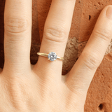 Yellow Ethical Jewellery & Engagement Rings Toronto - Low Set Round Solitaire - Fairtrade Jewellery Co.