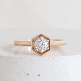 Ethical Jewellery & Engagement Rings Toronto - 0.51 ct H Round Diamond Hexa Solitaire in Rose Gold - FTJCo Fine Jewellery & Goldsmiths
