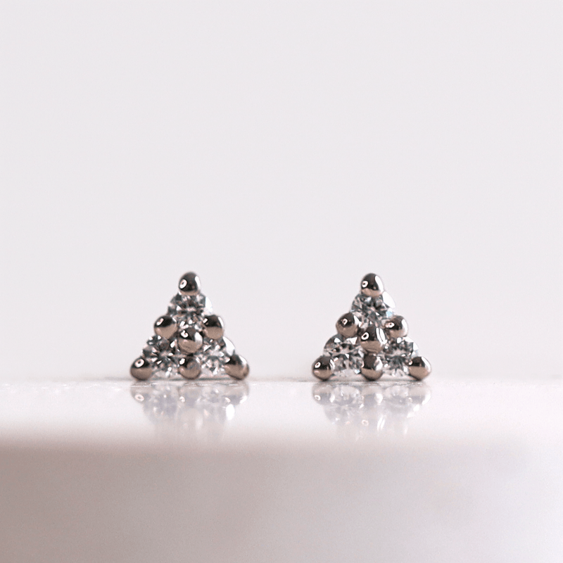 Ethical Jewellery & Engagement Rings Toronto - Mini Nova Studs in Palladium White Gold - FTJCo Fine Jewellery & Goldsmiths