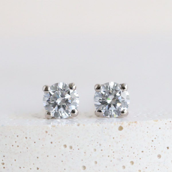 Ethical Jewellery & Engagement Rings Toronto - 3.5 mm 4 Prong Diamond Studs in White Gold - FTJCo Fine Jewellery & Goldsmiths