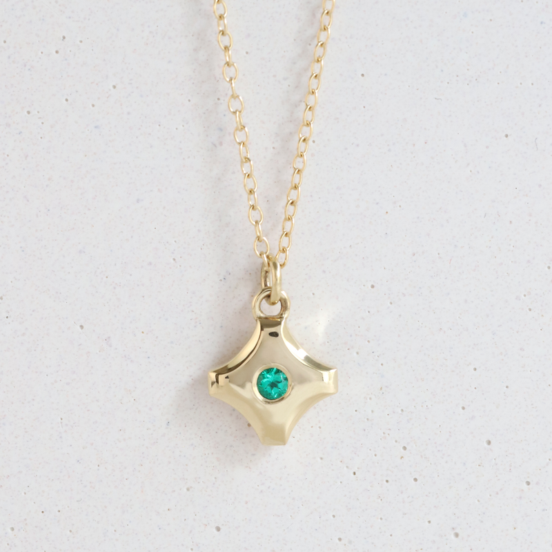 Ethical Jewellery & Engagement Rings Toronto - Emerald (May) Birthstone Star Amulet Pendant - FTJCo Fine Jewellery & Goldsmiths