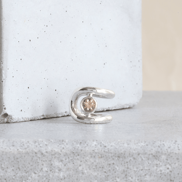 Ethical Jewellery & Engagement Rings Toronto - Parliament Duo Gemset Ear Cuff in Silver - FTJCo Fine Jewellery & Goldsmiths