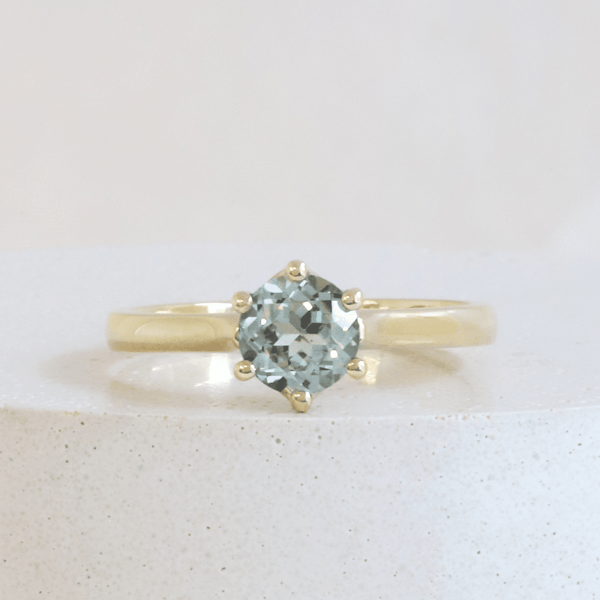 Ethical Jewellery & Engagement Rings Toronto - 1.15 ct Seafoam Audrey 6-Prong Solitaire in Yellow - FTJCo Fine Jewellery & Goldsmiths
