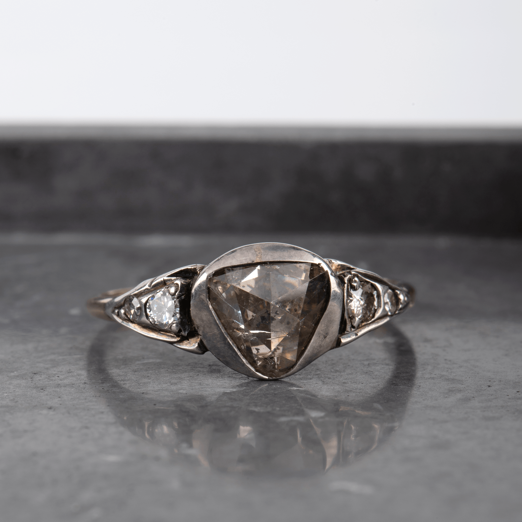 Georgian Diamond & Enamel Cluster Ring – Butter Lane Antiques