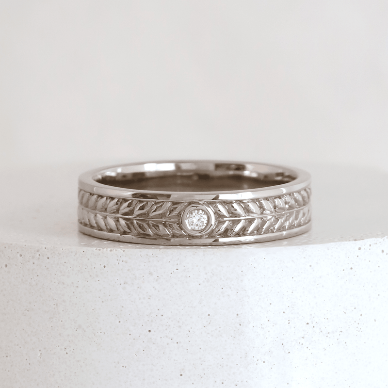 Ethical Jewellery & Engagement Rings Toronto - Ceres Wide Diamond Band in White - FTJCo Fine Jewellery & Goldsmiths