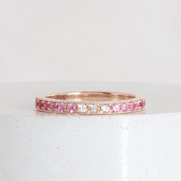☆nff☆ sun magenta ring nff16 Two-Tone Pink Sapphire Eternity Band | Kaufmann de Suisse