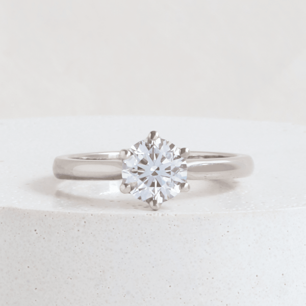 Ethical Jewellery & Engagement Rings Toronto - 0.90 ct F Lilium 6 Prong Solitaire in White - FTJCo Fine Jewellery & Goldsmiths