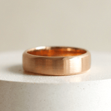 Ethical Jewellery & Engagement Rings Toronto - 6 mm Low Dome Bevelled Band in Rose Gold - FTJCo Fine Jewellery & Goldsmiths