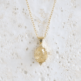 Ethical Jewellery & Engagement Rings Toronto - 2.21 ct Oval Rustic Yellow Sapphire Oval Beaded Pendant in Yellow Gold - FTJCo Fine Jewellery & Goldsmiths
