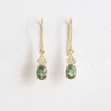 Ethical Jewellery & Engagement Rings Toronto - 2.1 tcw Green Oval Sapphire Frances Drop Earrings in Yellow - FTJCo Fine Jewellery & Goldsmiths