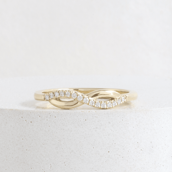 Ethical Jewellery & Engagement Rings Toronto - Infinity Band with Diamonds in Yellow - FTJCo Fine Jewellery & Goldsmiths