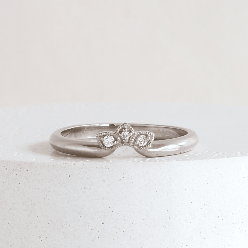 Ethical Jewellery & Engagement Rings Toronto - Diamond Lotus Band in White Gold - FTJCo Fine Jewellery & Goldsmiths