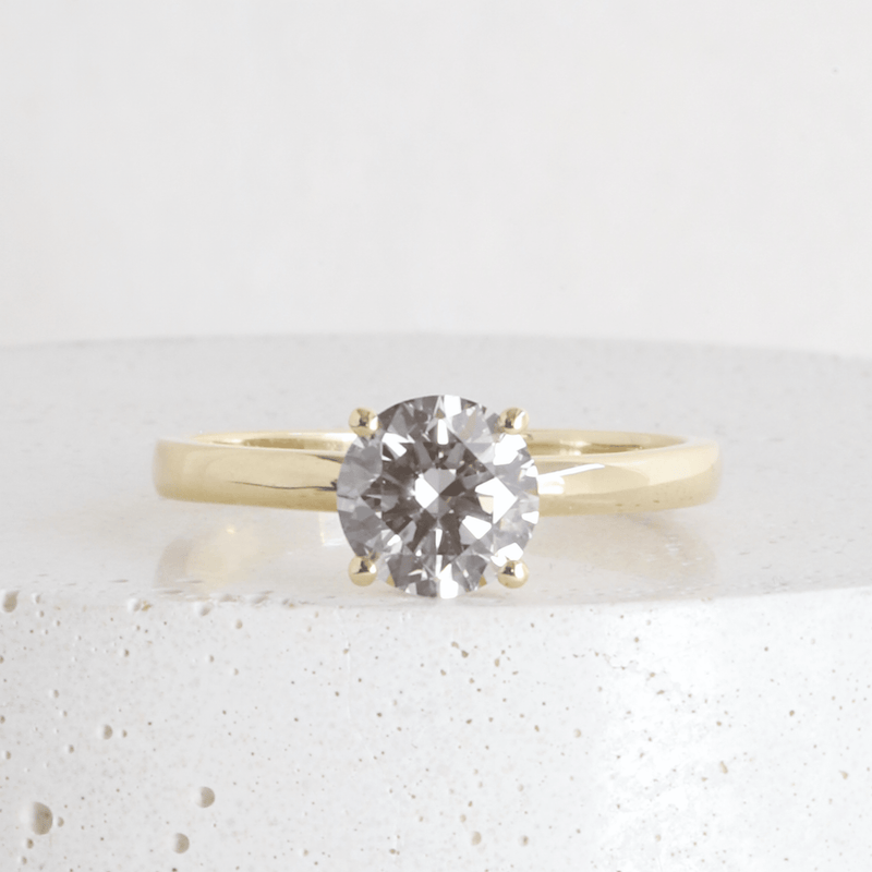 Ethical Jewellery & Engagement Rings Toronto - 1.05 ct Cool Grey Diamond Pietra Solitaire in Yellow - FTJCo Fine Jewellery & Goldsmiths
