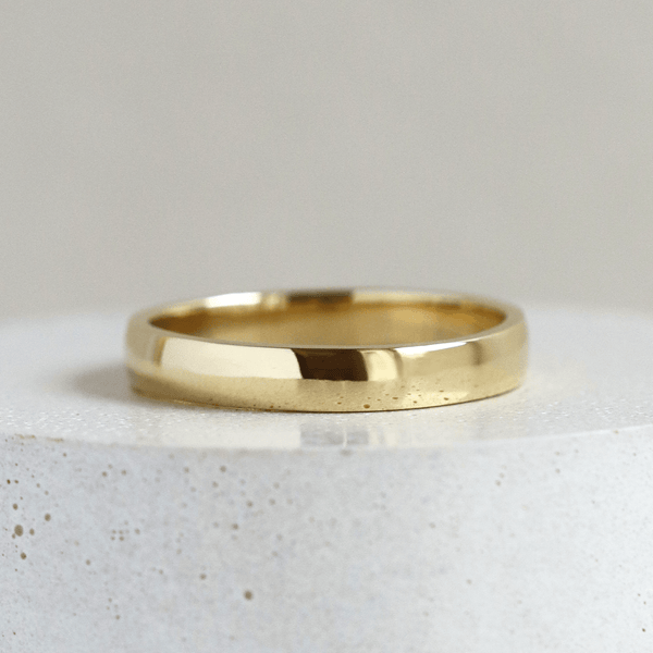 Ethical Jewellery & Engagement Rings Toronto - 4 mm Low Dome Band in Yellow Gold - FTJCo Fine Jewellery & Goldsmiths