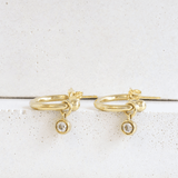 Ethical Jewellery & Engagement Rings Toronto - Hoop Earrings with Diamond Bezel Charms in Yellow - FTJCo Fine Jewellery & Goldsmiths