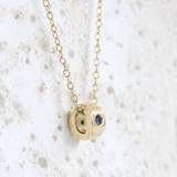 Ethical Jewellery & Engagement Rings Toronto - Sapphire(September) Birthstone Bead Pendant in Yellow Gold - FTJCo Fine Jewellery & Goldsmiths