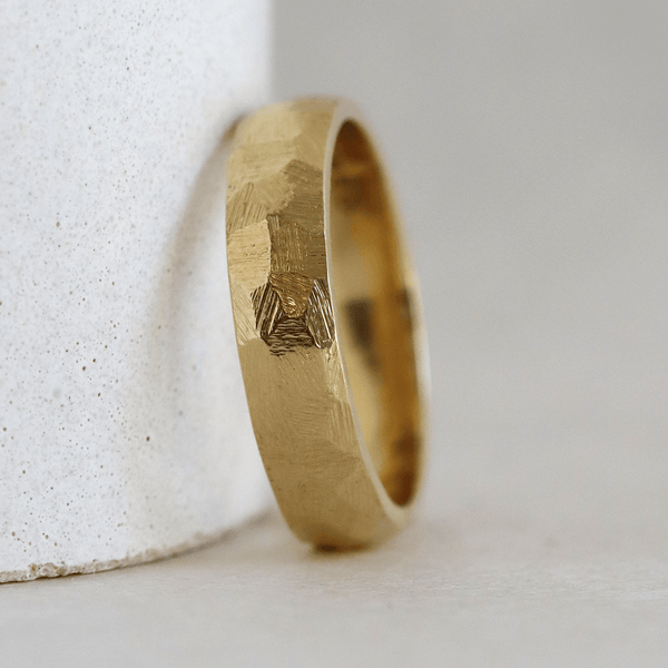 Ethical Jewellery & Engagement Rings Toronto - 5 mm Low Dome Non Directional File Finish Band - FTJCo Fine Jewellery & Goldsmiths