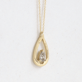 Ethical Jewellery & Engagement Rings Toronto - 0.37 ct Grey Pear Cut Raindrop Pendant in Yellow - FTJCo Fine Jewellery & Goldsmiths