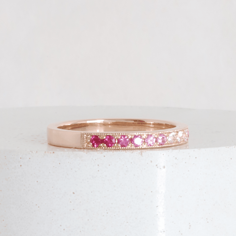 Pink sapphire band ring online