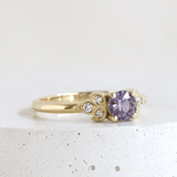 Ethical Jewellery & Engagement Rings Toronto - 0.53 ct  Purple Freesia Frances Round Cut Ring in Yellow Gold - FTJCo Fine Jewellery & Goldsmiths