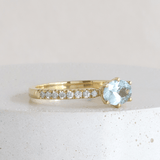 Ethical Jewellery & Engagement Rings Toronto - 0.77 ct Seafoam Oval Lilium with Pavé in Yellow Gold - FTJCo Fine Jewellery & Goldsmiths