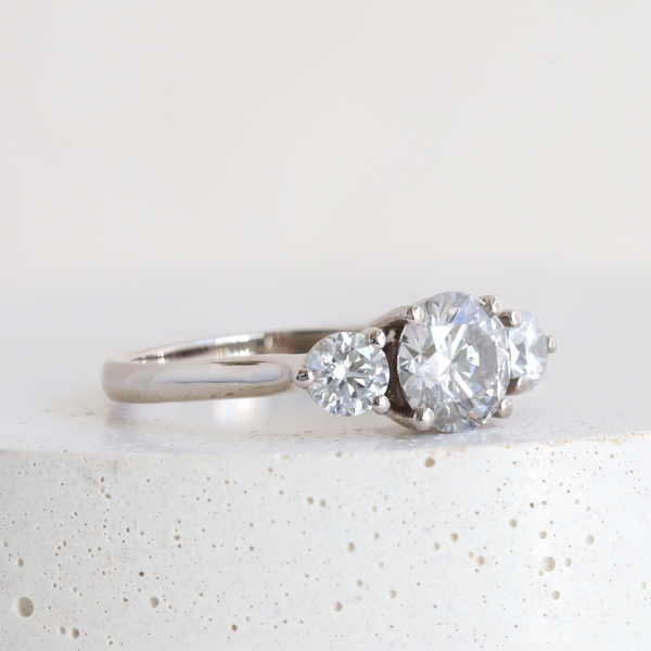 Ethical Jewellery & Engagement Rings Toronto - 1.05 ct Grey Emilia with Round Accents in White Gold - FTJCo Fine Jewellery & Goldsmiths