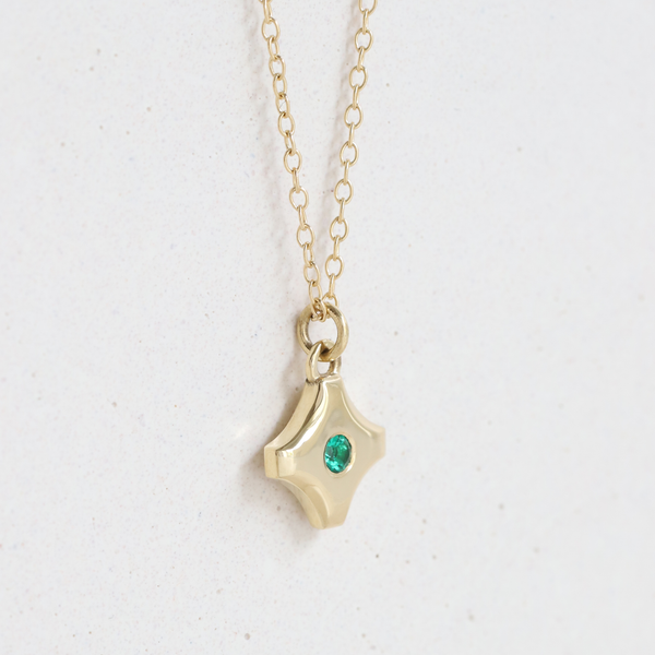 Ethical Jewellery & Engagement Rings Toronto - Emerald (May) Birthstone Star Amulet Pendant - FTJCo Fine Jewellery & Goldsmiths