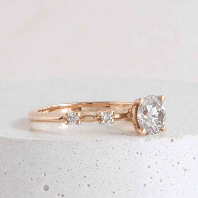 Ethical Jewellery & Engagement Rings Toronto - 0.82 ct Wisp Grey Round Brilliant Diamond Jasmine Ring - FTJCo Fine Jewellery & Goldsmiths