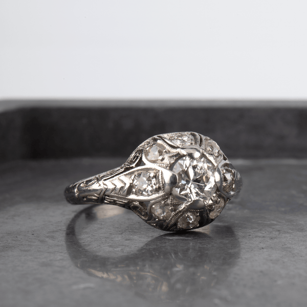 Ethical Jewellery & Engagement Rings Toronto - Platinum Filigree Ring A005 - FTJCo Fine Jewellery & Goldsmiths