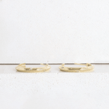 Ethical Jewellery & Engagement Rings Toronto - Diamond Knife Edge Hoops with Star Engraving in Yellow - FTJCo Fine Jewellery & Goldsmiths