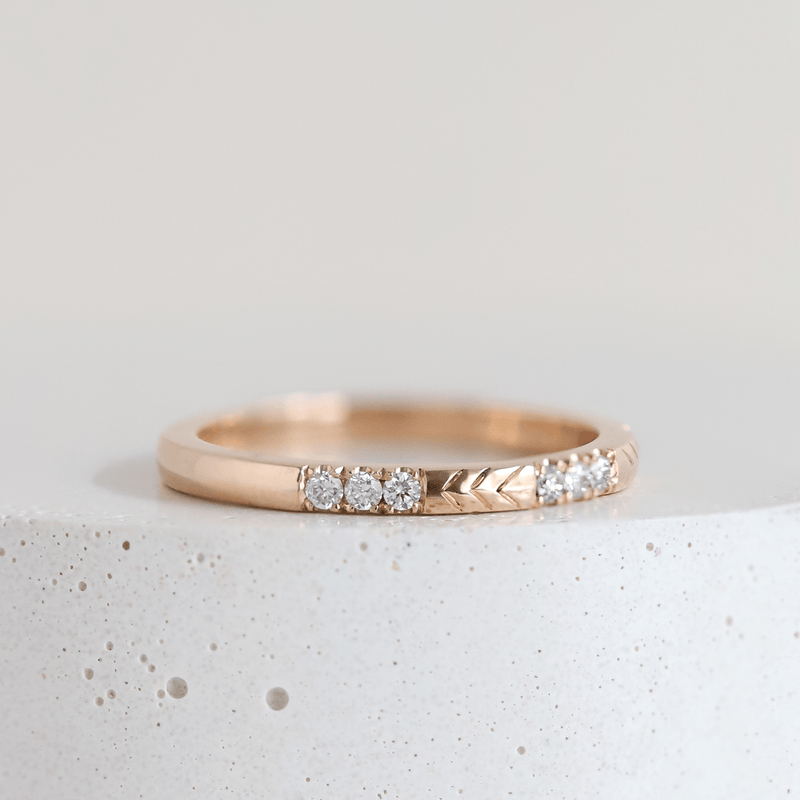 Ethical Jewellery & Engagement Rings Toronto - Chevron Stacker with Laboratory Grown Diamonds in Rose Gold - FTJCo Fine Jewellery & Goldsmiths