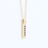 Ethical Jewellery & Engagement Rings Toronto - Sapphire (September) Quill Pendant in Yellow Gold - FTJCo Fine Jewellery & Goldsmiths
