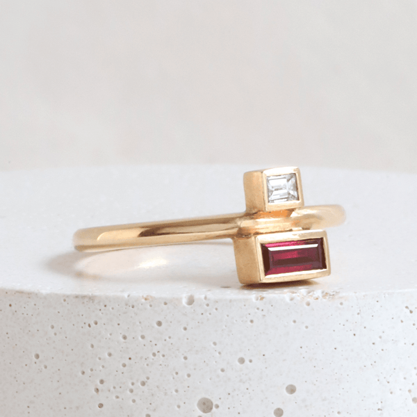 Ethical Jewellery & Engagement Rings Toronto - Art Deco Ruby and Diamond Ring - FTJCo Fine Jewellery & Goldsmiths