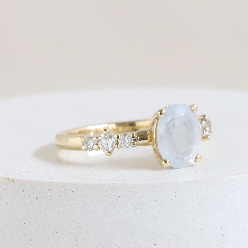 Ethical Jewellery & Engagement Rings Toronto - 1.73 ct Rust Grey Oval Sapphire Stella Engagement Ring in Yellow Gold - FTJCo Fine Jewellery & Goldsmiths